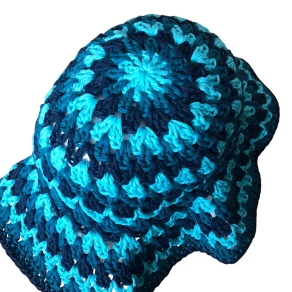 Crochet Bucket Hat | Aqua & Peacock - Picture 8 of 16